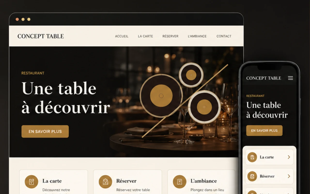 Exemple anonyme de site internet pour un restaurant